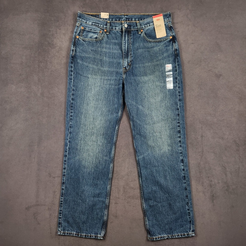 Levis 560 Loose Straight Jeans Mens 36x34 Blue Medium Wash Denim‎ NEW